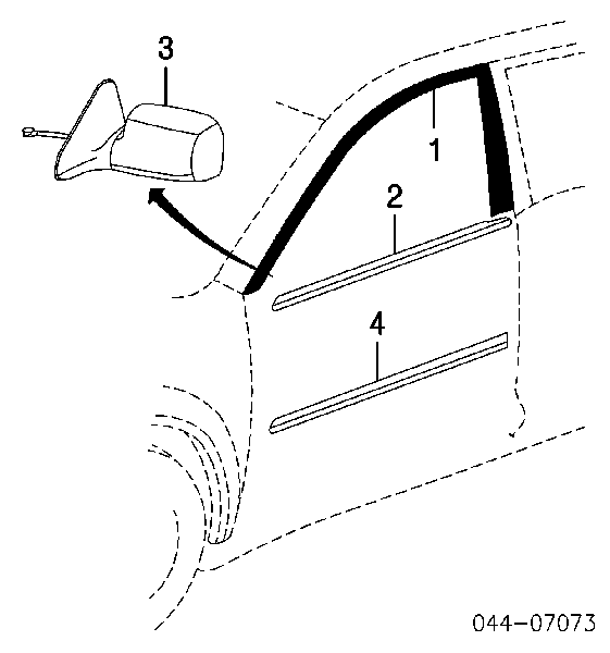 Накладка передньої лівої двері на Toyota Corolla (E12)