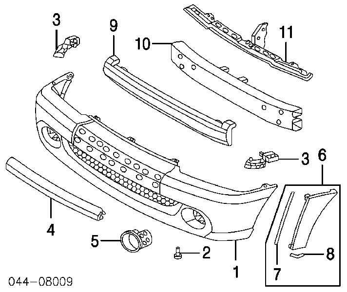 5216102020 Toyota Кліпса бампера переднього