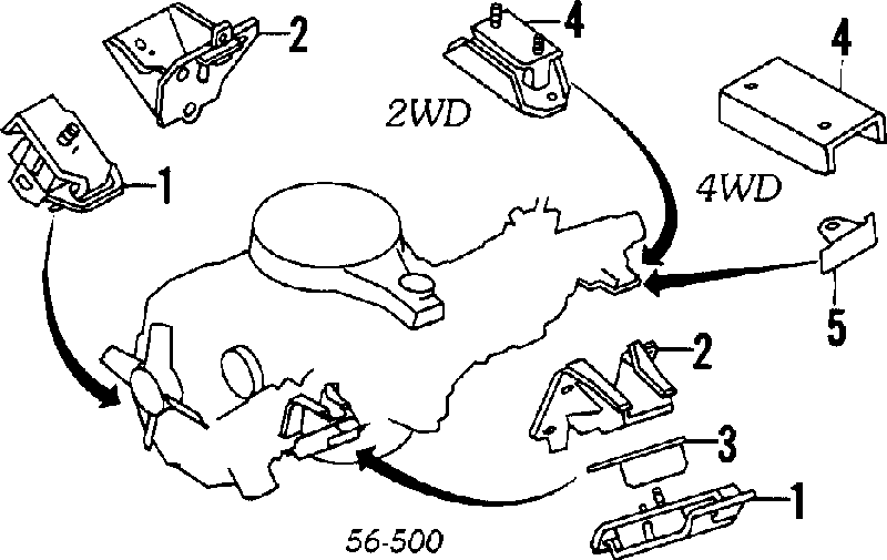 Подушка трансмісії (опора коробки передач) Isuzu Trooper (Ісузу Трупер)