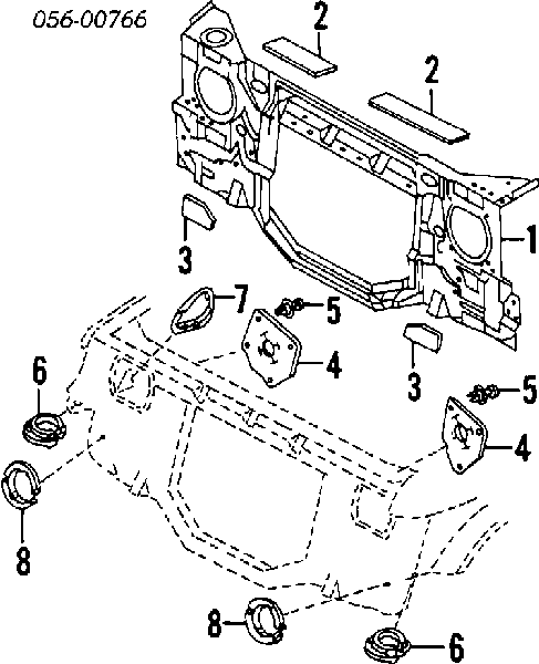 Супорт радіатора в зборі/монтажна панель кріплення фар Opel Monterey A (UBS) (Опель Монтерей)