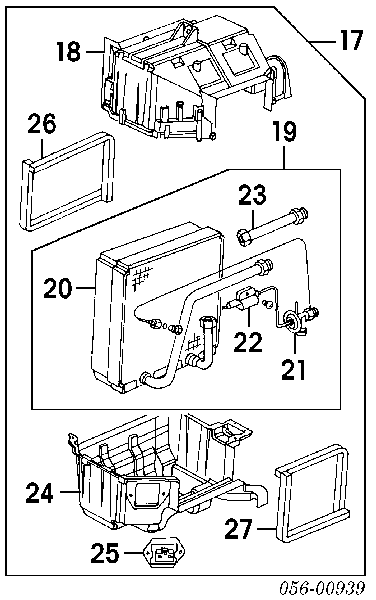 Радіатор кондиціонера салонний, випарник 8970464880 Isuzu