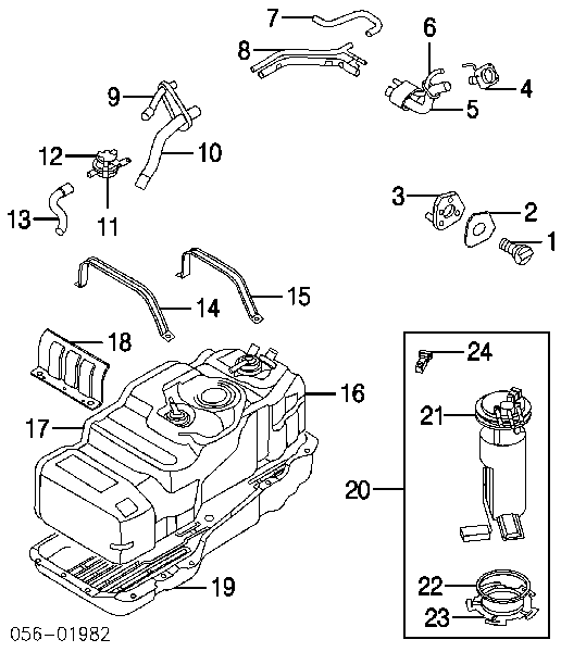  Паливний насос електричний, занурювальний Isuzu Axiom 