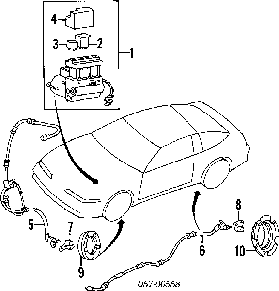  Датчик АБС (ABS) передній, правий Mitsubishi Eclipse 1