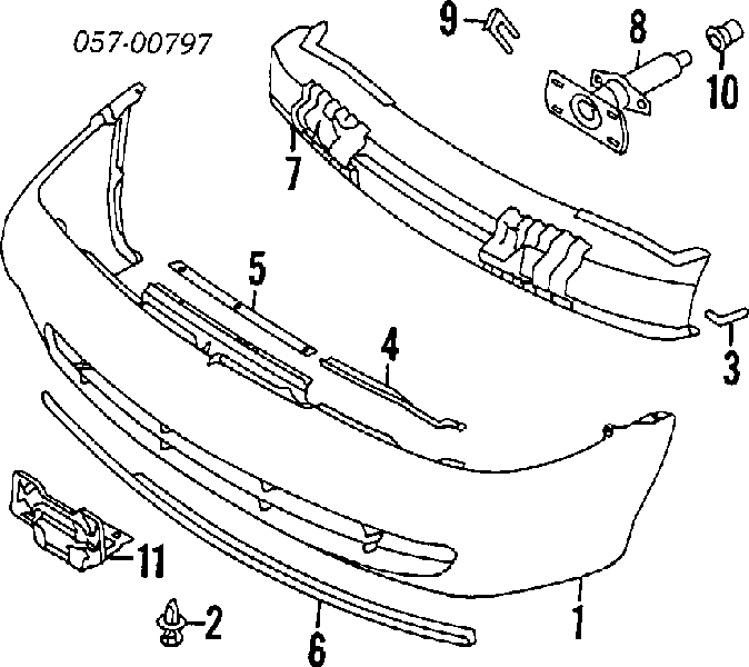 Передній бампер на Mitsubishi Eclipse I 
