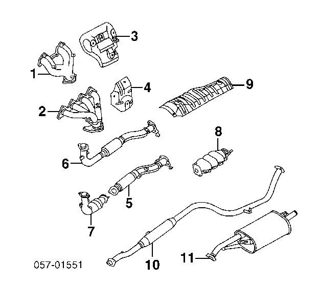 Труба приймальна (штани) глушника, передня на Mitsubishi Lancer (CK/PA)