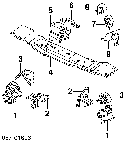Подушка трансмісії (опора коробки передач) Mitsubishi MR133079 ціна, від 24.18 USD