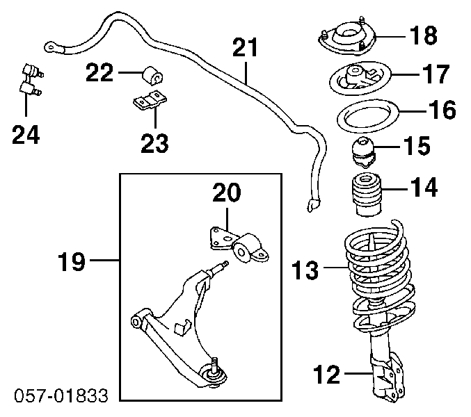 MB633021 Mitsubishi Кріплення переднього амортизатора