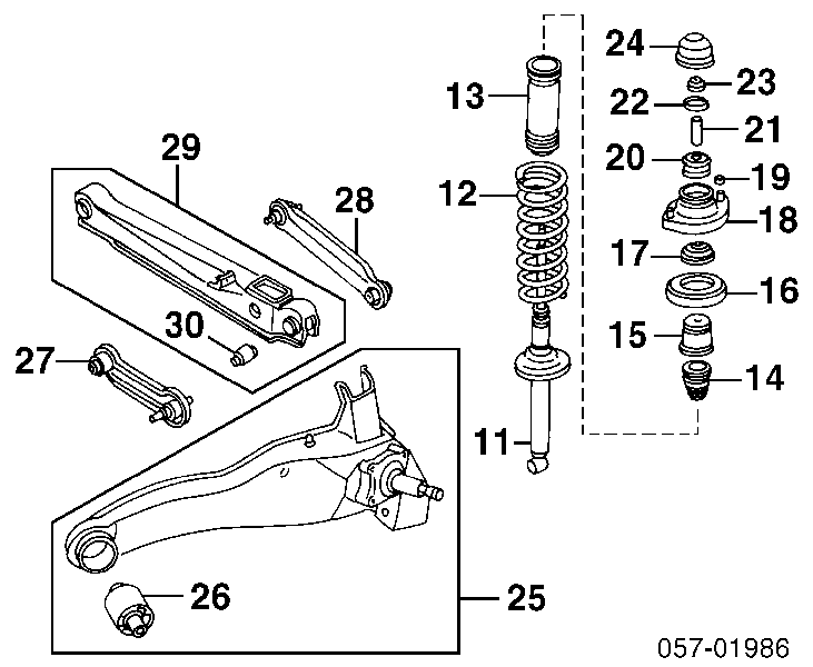 Втулка амортизатора заднього Mitsubishi Lancer 3 (C1A,C6A) (Міцубісі Лансер)