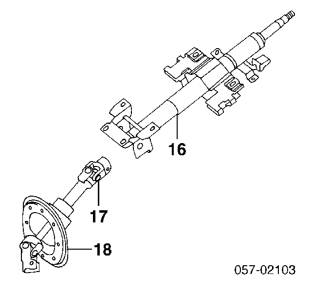 MB891346 Mitsubishi Вал рульової колонки, нижній