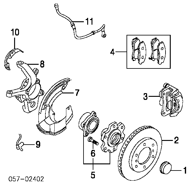 Передні тормозні колодки MR510539 Mitsubishi