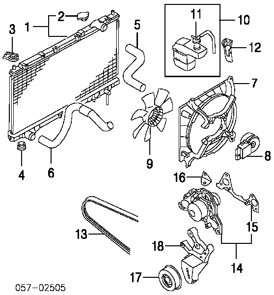 Радіатор охолодження двигуна MR431145 Mitsubishi