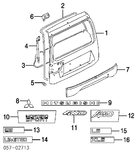 MR157102 Mitsubishi емблема кришки багажника, фірмовий значок