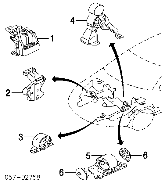 MN100335 Mitsubishi подушка (опора двигуна, задня)