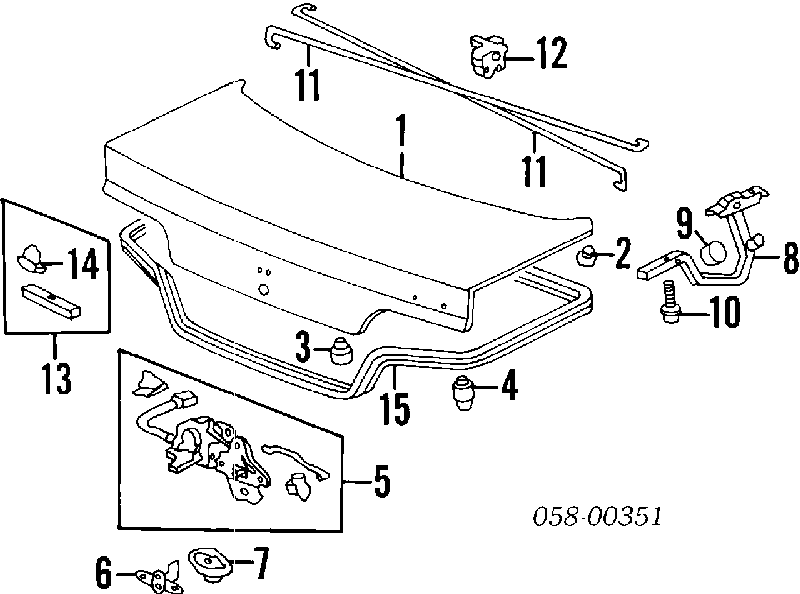 Ущільнювач кришки багажника на Honda Legend (KA7)