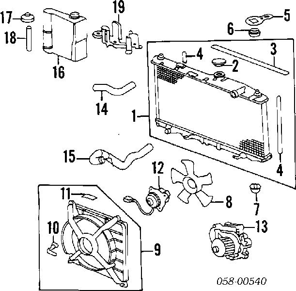 Шланг/патрубок радіатора охолодження, верхній 19501PV1A00 Honda