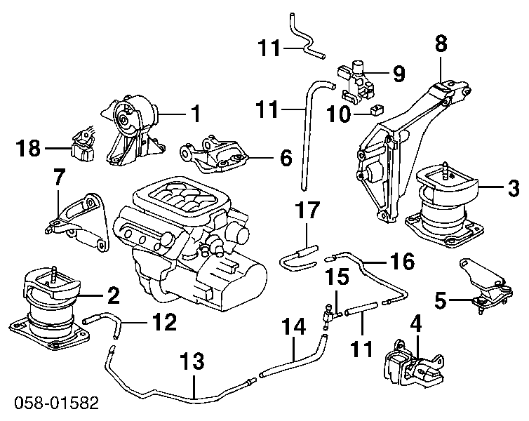 50810S0KA81 Honda Задня подушка двигуна