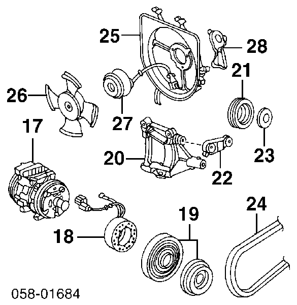 Ремінь приводний, агрегатів 31110PV0004 Honda