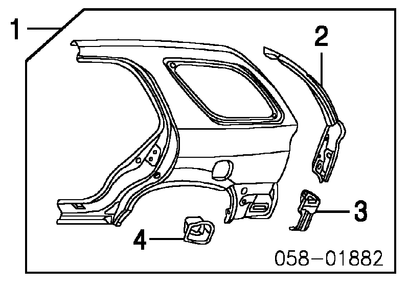 Бризковики задній, лівий на Acura MDX (YD1)