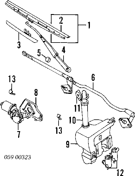 Насос-двигун омивача скла, переднього на Daewoo Tico (KLY3)