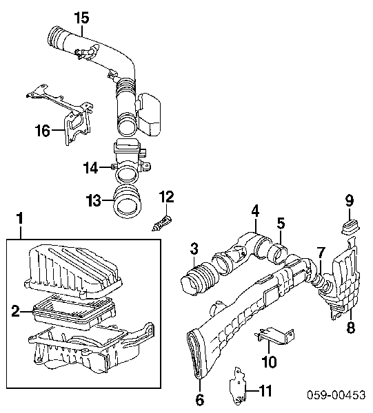 Датчик потоку (витрати) повітря, витратомір MAF - (Mass Airflow) 1380058B00 Suzuki