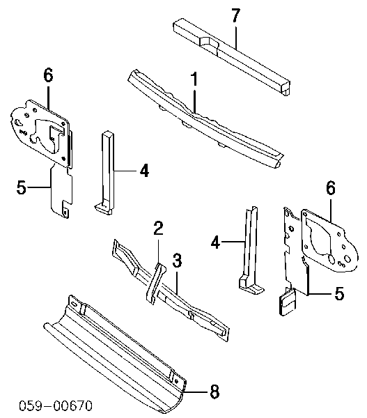Супорт радіатора вертикальний/монтажна панель кріплення фар Suzuki Vitara (ETJA) (Сузукі Вітара)