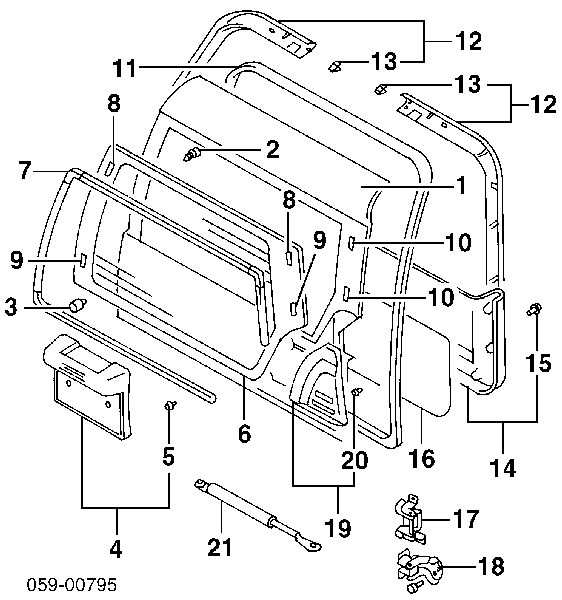 Амортизатор кришки багажника/ двері 3/5-ї задньої Suzuki Grand Vitara XL-7 (Сузукі Гранд вітара)