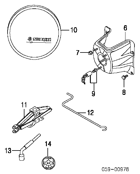 Кронштейн запасного колеса 8396165D00000 Suzuki