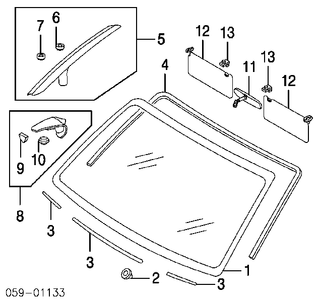 Скло лобове 8450054820 Suzuki