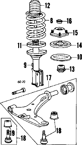 Пружина передня 5463033400 Hyundai/Kia