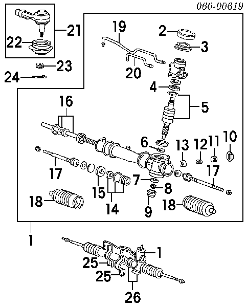 Втулка кріплення кермової рейки, нижня Hyundai I20 (PB) (Хендай Ай 20)