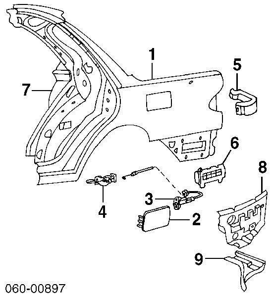 Крило заднє ліве Hyundai Sonata (Хендай Соната)