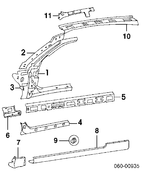 Поріг зовнішній правий 71322226A0 Hyundai/Kia