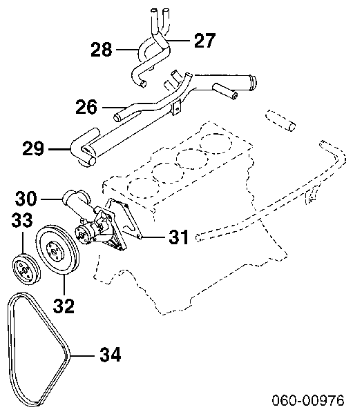 Прокладка водяної помпи Mitsubishi Space Runner (N1W, N2W) (Міцубісі Спейс раннер)