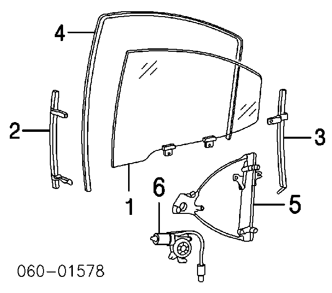 Механізм склопідіймача двері задньої, лівої Hyundai Sonata (EF) (Хендай Соната)