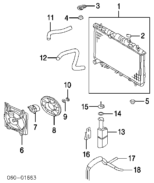 Шланг/патрубок радіатора охолодження, верхній Hyundai Elantra (Хендай Елантра)