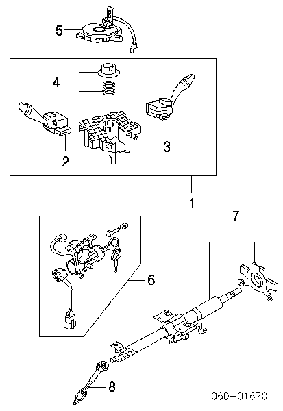 Перемикач підрульовий, лівий 934102D010 Hyundai/Kia