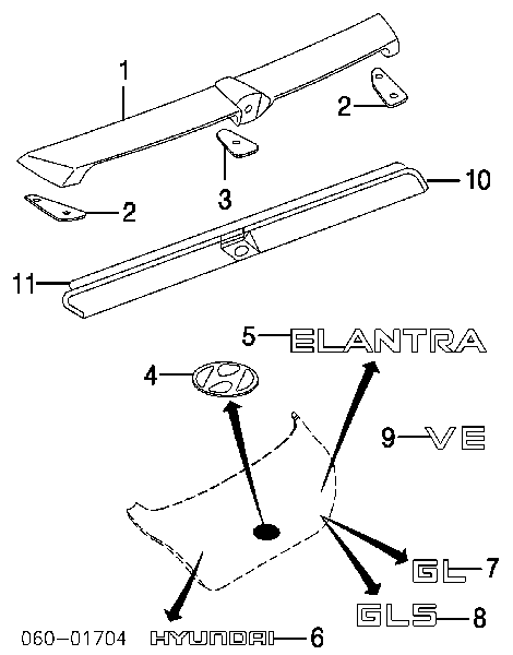 Емблема кришки багажника, фірмовий значок 863202D001 Hyundai/Kia