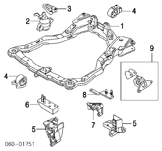 PXCMA005C2 Parts-Mall подушка (опора двигуна, передня)