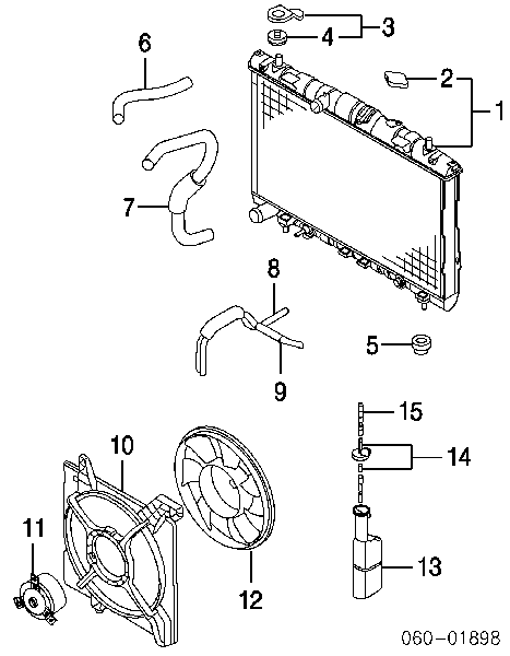 Шланг/патрубок радіатора охолодження, верхній Hyundai Tiburon (Хендай Тібурон)