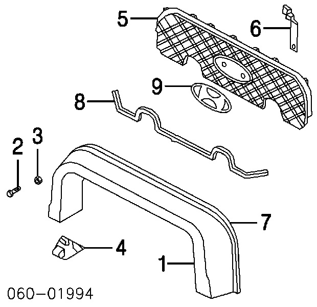 Решітка радіатора 8635226900 Hyundai/Kia
