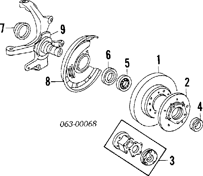 Підшипник маточини задньої, внутрішній 9004366032 Daihatsu