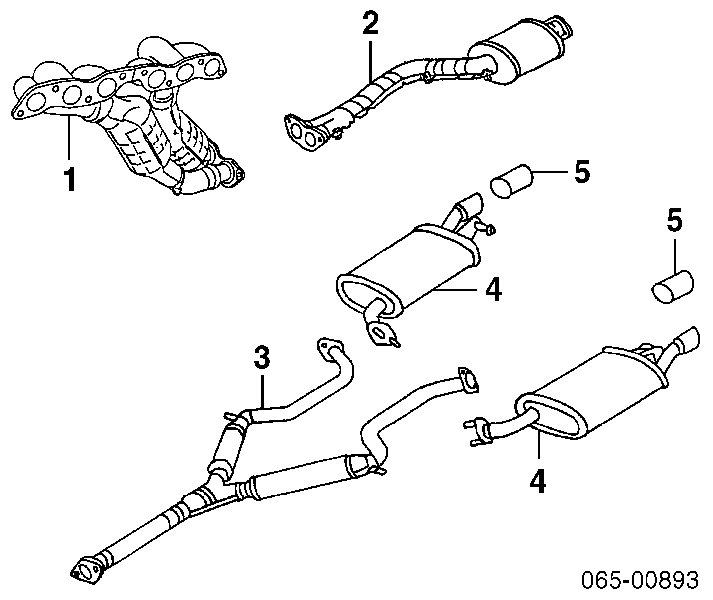 Труба приймальна (штани) глушника, передня 1741046440 Toyota