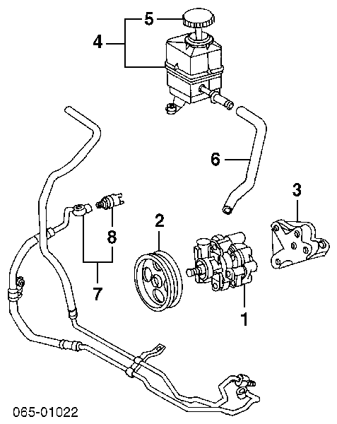 Шланг ГПК, високого тиску гідропідсилювача керма (рейки) Lexus LX 470 (UZJ100) (Лексус LX)