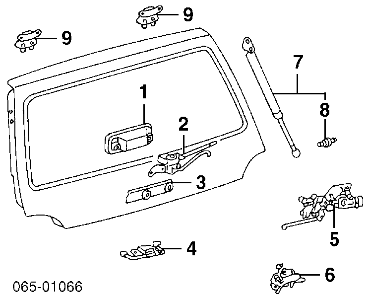 Амортизатор кришки багажника/ двері 3/5-ї задньої Lexus LX 470 (UZJ100) (Лексус LX)