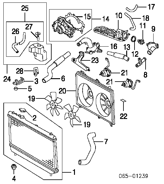 Шланг/патрубок радіатора охолодження, верхній Lexus RX 300 (MCU1) (Лексус RX)