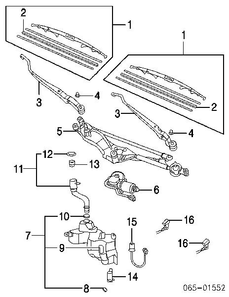 Щітка-двірник лобового скла, пасажирська 8521253060 Toyota