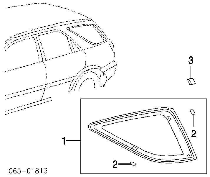 Скло багажного відсіку, праве Lexus RX 300 (MCU1) (Лексус RX)