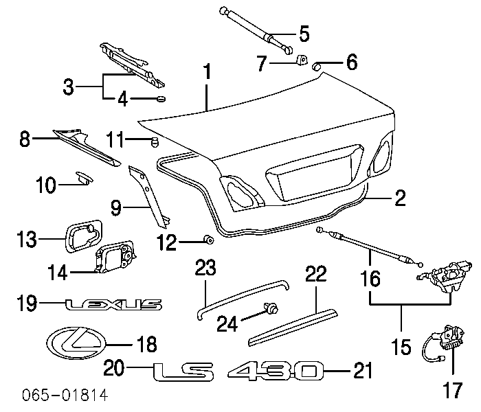 Ущільнювач кришки багажника Lexus LS (UCF30) (Лексус LS)