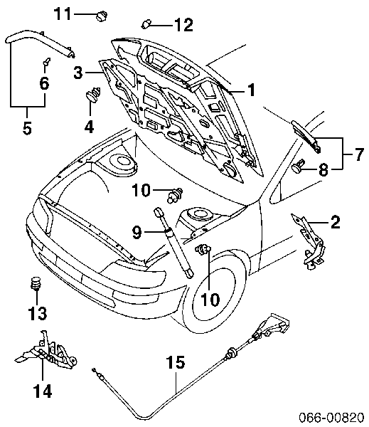 Амортизатор капота лівий Nissan Maxima QX (A33) (Нісан Максіма)
