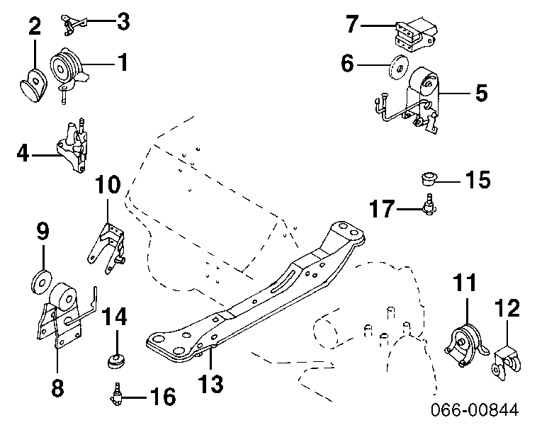 Подушка (опора) двигуна, задня 113202Y000 Nissan